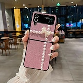 cheap Samsung Cases-Phone Case For Samsung Galaxy Z Flip 7 Z Flip 6 Z Flip 5 Z Flip 4 Z Flip 3 for Women Girl Bling Glitter Shiny Shockproof Bow tie TPU