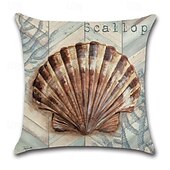 cheap Animal Style-6PCS Marine Life Double Side Cushion Cover 6PC Linen Soft Decorative Square Throw Pillow Cover Cushion Case Pillowcase for Sofa Bedroom Superior Quality Machine Washable