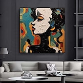 abordables Peintures portraits-peint à la main abstrait visage humain palette peinture toile faite à la main art belle femme abstraite couteau à palette peinture art mural femme texture peinture à l&#039;huile