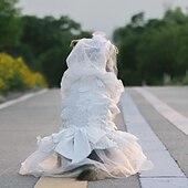 olcso Ruhák-Kutyák Macskák Esküvői ruha Divat Buli Tél Légáteresztő Mekano Mosható Kényelmes Szabadtéri Menyegző Alkalmi / Napi Kutyaruházat for bichon frisé Pomerániai törpespitz Kölyök kisállat Pillangó Small