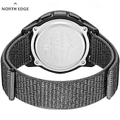 cheap Digital Watches-NORTH EDGE Men Digital Watch Outdoor Sports Compass Stopwatch Alarm Clock Date Nylon Strap Watch