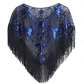ieftine Șaluri și eșarfe-Retro / vintage Urlați 20 de ani Anii 1920 Costum de petrecere Șaluri Gatsby Charleston Invitat la nuntă Paiete Franjuri Costume de fancy Pentru femei Crăciun Carnaval An Nou Nuntă Invitat la nunta