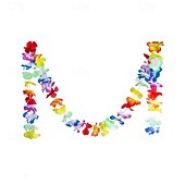 abordables fête d&#039;été hawaïenne-Anneau à rayures de fleurs colorées, fleur décorative laquée de 2 à 30 mètres de long, fournitures de fête d&#039;halloween