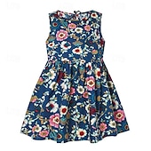 ieftine Rochii Casual-Copii Fete Rochie Grafic Fără manșon Oficial În aer liber Petrecere Modă Drăguţ Nailon Vară Primăvară 4 ani + 8011A-75 floare bogată roz 8011A-73 decal roșu 8011A-74 autocolant albastru