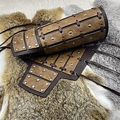 preiswerte Rüstung-Retro Vintage Punk &amp; Gothic Mittelalterlich Rüstung Armband Handgelenkstütze Wikinger Tempelritter Kreuzritter Ranger Schildmaid Bogenschießen Kostüm Herren Vikinger Fantasie Halloween Karneval