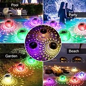 cheap Underwater Lights-Solar Floating Pool Lights, Submersible LED Lights with RGB Color Changing, LED Waterproof Pool Lights for Outdoor Lighting Garden Backyard Lawn Path Wedding Party Pool Decoration 1/2Pcs