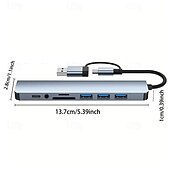 abordables Periféricos de ordenador-Estación de acoplamiento de 8 en 2 concentradores con conjunto de combinación de unidad flash USB