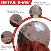 economico Parrucche trendy sintetiche-parrucche rosse ombre per le donne parrucca lunga rossa parrucca rossa ondulata ombre lunga parrucca rossa ondulata parrucche rosse resistenti al calore da 26 pollici per l&#039;uso quotidiano nelle feste