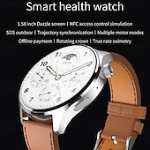 abordables Relojes inteligentes-696 SK32 Reloj inteligente 1.58 pulgada Smartwatch Reloj elegante Bluetooth ECG + PPG Podómetro Recordatorio de Llamadas Compatible con Android iOS Mujer Hombre Llamadas con Manos Libres Recordatorio