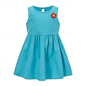 ieftine Rochii Casual-Copii Fete Rochie Grafic Fără manșon Oficial În aer liber Petrecere Modă Drăguţ Nailon Vară Primăvară 4 ani + 8011A-75 floare bogată roz 8011A-73 decal roșu 8011A-74 autocolant albastru