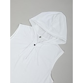 voordelige Sportschool tanktops-Voor heren Singlet Vest Top Onderhemd Mouwloos shirt Mouwloos Capuchon Zomer Effen Modieus Ontwerper Spier Buiten Uitgaan Sportschool Zwart Wit Geel Top T-shirt voor mannen