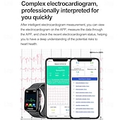 tanie Smartwatche-696 TK63 Inteligentny zegarek 1.91 in Inteligentny zegarek Bluetooth EKG + PPG Monitorowanie temperatury Krokomierz Kompatybilny z Android iOS Męskie Odbieranie bez użycia rąk Powiadamianie o