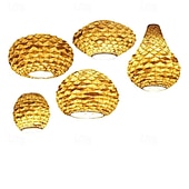 abordables Suspension-Lampe suspendue LED moderne en rotin tissé ananas, 1 lumière, 110-240v