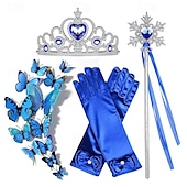 baratos festa de verão havaiano-Conjunto de cosplay de acessórios de princesa combinação elsa coroa colar de luva