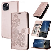 cheap iPhone Cases-Phone Case For iPhone 16 iPhone 15 Pro Max iPhone 14 13 12 11 Pro Max Mini SE X XR XS Max 8 7 Plus Wallet Case Magnetic with Wrist Strap Kickstand Flower Floral TPU PU Leather