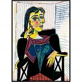 preiswerte Berühmte Meisterwerke-Pablo Picasso-Gemälde, handgemaltes Rahmenporträt von Dora Maar, sitzendes Gemälde, handgefertigt, Pablo Picasso-Ölgemälde, handgemalt, vertikale abstrakte Menschen, klassisch, modern