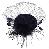 billige Fascinatorer og hatter-Elegant Retro / vintage Fascinatorhatt Fascinator Slør pannebånd Brude Kostyme Dame Karneval Maskerade Fest / aften Utdrikningslag Voksen Hodeplagg