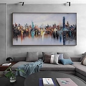 cheap Landscape Paintings-Large New York City Landscape painting hand painted Large urban art painting Urban Wall Art handmade New York Wall Art city art painting Hand-painted city painting