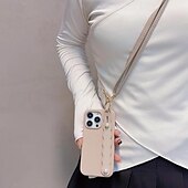 cheap iPhone Cases-Phone Case For iPhone 16 iPhone 15 Pro Max Plus iPhone 14 13 12 11 Pro Max Plus Mini SE for Women Girl with Stand Holder with Lanyard with Wrist Strap Retro TPU PU Leather