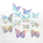 cheap Mr &amp; Mrs Wedding-24 Pcs 3D Butterfly Wall Stickers Cake Balloon Decorative Accessories for Wedding Festivals and Parties in Foreign Trade