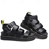 abordables Sandales Décontractées-Femme Sandales Chaussures romaines Sandales de pêcheur Extérieur du quotidien Talon Plat Bout ouvert Décontractées Minimalisme Faux Cuir Vin Noir Blanche