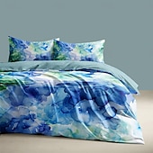 preiswerte Bettbezug-Sets-Bettbezug-Set mit blauem Farbverlauf und Muster, Bettdecken-Set, weiches 3-teiliges Luxus-Baumwoll-Bettwäsche-Set, Heimdekoration, Geschenk, King-Size-Bett, Queen-Size-Bett, dreiteiliges Set