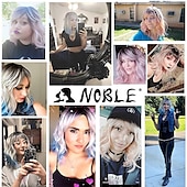 voordelige Synthetische trendy pruiken-blauwe pruik met pony korte bob gekrulde pruiken voor witte vrouwen kleurrijke golvende bob pruiken met pony hittebestendige synthetische zilver blauwe pruiken voor dagelijks feest cosplay kostuum