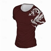 cheap Skull &amp; Bone-Men&#039;s Graphic Dragon T shirt Tee Top Short Sleeve T shirt 3D Print Crew Neck Shirt Daily Designer Casual Sports Outdoor Holiday Going out Black Burgundy Gray Spring &amp; Summer Clothing Apparel S M L XL