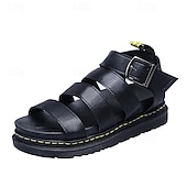abordables Sandales Décontractées-Femme Sandales Chaussures romaines Sandales de pêcheur Extérieur du quotidien Talon Plat Bout ouvert Décontractées Minimalisme Faux Cuir Vin Noir Blanche