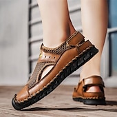 preiswerte Outdoor-Sandalen-Braune Mesh-Sandalen für Herren – atmungsaktive und stylische Sommerschuhe für Strand, Urlaub &amp; Outdoor-Aktivitäten