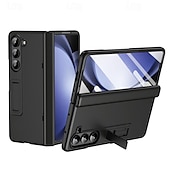 Недорогие Чехлы для Samsung-телефон Кейс для Назначение SSamsung Galaxy Z-сгиб 6 Z Fold 5 Z Fold 4 Z Fold 3 Кейс на заднюю панель со стендом и протектор экрана Полная защита тела броня ПК