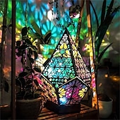 abordables Cadeau de fête des mères pour les femmes-grand lampadaire étoile polairelampadaire décoratif bohèmeled coloré lampe creuse de projection 3dlampe rétro diamantconvient à la maisonfêtenoël