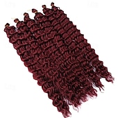 levne Clip in Extensions-latinskoamerické háčkované vlasy 14 palců 18 palců 22 palců 6ks / balení havajská kudrna hluboké vlnění háčkované vlasy ocean wave syntetické vlasy cop háčkování prodlužování vlasů