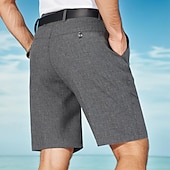 preiswerte Lässige Shorts-Herren Kleid-Shorts Lässige Shorts Höhenanstieg Einfarbig Atmungsaktiv Leichtgewichtig Knielänge Casual Basic Klassisch weiß grau Schwarz Hoher Taillenbund Unelastisch