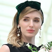 preiswerte Hochzeit Kopfschmuck-Stirnbänder, Hüte, Kopfbedeckung, Samt-Schlapphut, Turbane, Hochzeit, Teeparty, niedliche Hochzeit mit Schleife, Kopfschmuck, Kopfbedeckung