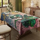 abordables Manteles-Mantel rectangular con estampado de hidromasaje, mantel rectangular impermeable para cocina y comedor