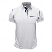 preiswerte Klassisches Poloshirt für Herren-Herren Poloshirt aus Baumwolle Golfhemd Arbeit Casual Kargen Kurzarm Basic Modern Farbblock Patchwork Taste Frühling Sommer Regular Fit Wein Dunkelgrau Schwarz Weiß Königliches Blau Grün Poloshirt