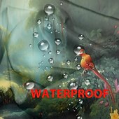 preiswerte Wasserdichte Vorhänge-Wasserdichter Outdoor Vorhang Außenvorhang für Privatsphäre, Außenjalousien, verschiebbare Terrassenvorhangvorhänge, Pergolavorhänge mit Öse, 3D-Waldlandschaft für Pavillon, Balkon, Veranda, Party