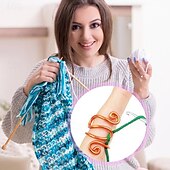 Недорогие искусство, ремесла и шитье-8 шт., натяжное кольцо для вязания крючком, натяжное кольцо для вязания крючком, натяжное кольцо из алюминиевой проволоки, металлические вязальные инструменты, многофункциональный крючок, кольцо на палец, регулятор пряжи