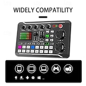economico Microfoni-attrezzatura dj microfono scheda audio console studio kit scheda audio cavo telefono miscelazione computer mixer vocale dal vivo scheda audio f998