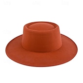 baratos Chapéu de Festa-Chapéus de lã acrílico fedora kentucky derby chapéu formal coquetel de casamento royal astcot simples com cor pura headpiece