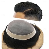 preiswerte Toupets-Herren Remy Menschenhaar Toupees Glatt / Wellen Monofilament / 100% handgebunden / Vollspitze Beste Qualität / Natürlicher Haaransatz / 100% Jungfrau Party / Valentinstag / Freizeitskleidung