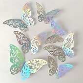 cheap Mr &amp; Mrs Wedding-24 Pcs 3D Butterfly Wall Stickers Cake Balloon Decorative Accessories for Wedding Festivals and Parties in Foreign Trade