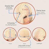 economico Parrucche lace sintetiche-Parrucca in pizzo sintetico Onda naturale Stile 26 pollice Multicolore Parte di mezzo Cucita a U Parrucca Da donna Parrucca Marrone / Bianco