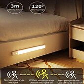 お買い得  キャビネットライト-超薄型人体誘導ライト充電式磁気吸引自己粘着ロング LED ワードローブワインキャビネットライトストリップ