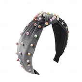abordables Accessoires de coiffure-bandeaux de perles pour femmes, bandeau de perles antidérapants, larges nœuds supérieurs, bandeau noir, blanc, or rose avec perles, accessoires de cheveux pour femmes et filles, cadeaux quotidiens de