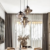 economico Luci Isola cucina-lampada a sospensione a led, design a lanterna, lampadario moderno in vetro metallo di grandi dimensioni, stile retrò adatto per cucina con lampadari, bancone bar, negozi/caffetterie, sala da pranzo,