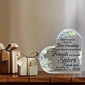 economico Statue-placca cuore acrilico regali di amici per le donne amicizia bestie regali per la donna miglior regalo di fiori di girasole regalo non biologico per la sorella regalo di compleanno di natale regalo di