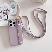 cheap iPhone Cases-Phone Case For iPhone 16 iPhone 15 Pro Max Plus iPhone 14 13 12 11 Pro Max Plus Mini SE for Women Girl with Stand Holder with Lanyard with Wrist Strap Retro TPU PU Leather