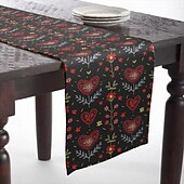 baratos Toalhas de Aparador-Inspirado em william morris arte estilo impressão corredor de mesa estilo country, decoração de mesa de jantar de cozinha, corredores de mesa de decoração de impressão para interior ao ar livre casa